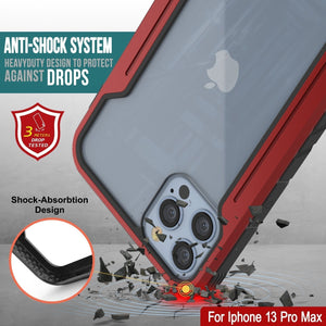 Étui de défense Ravenger MAG de Punkcase pour iPhone 14 Pro Max, protection militaire de qualité supérieure avec revêtement multicouche [Rouge]