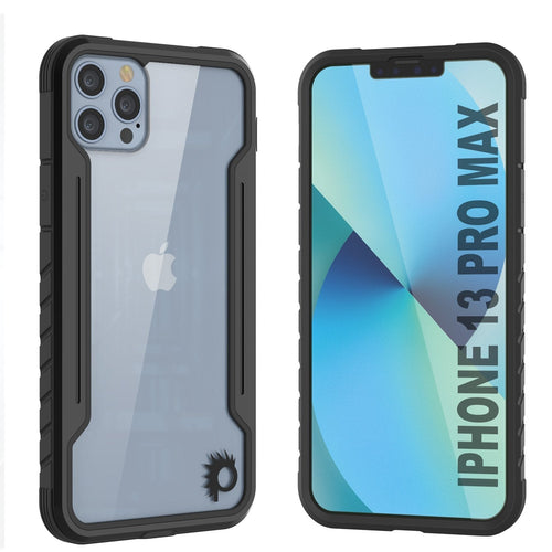 Punkcase iPhone 13 Pro Max ravenger Case Protective Military Grade Multilayer Cover [Black] (Color in image: Black)