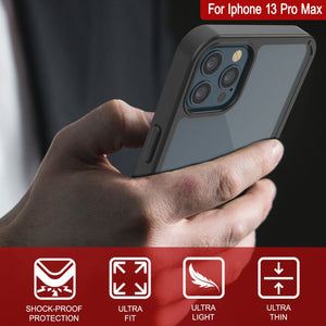 Coque iPhone 13 Pro Max Punkcase® LUCID 2.0 Série Noire avec Protecteur d'écran PUNK SHIELD | Réglage Ultra