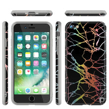 Charger l&#39;image dans la galerie, Punkcase iPhone SE (4.7&quot;) Marble Case, Protective Full Body Cover W/9H Tempered Glass Screen Protector (Black Mirage) 
