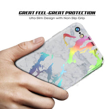 Charger l&#39;image dans la galerie, Punkcase iPhone 8 / 7 Marble Case, Protective Full Body Cover W/9H Tempered Glass Screen Protector (Blanco Marmo) (Color in image: Black Mirage)
