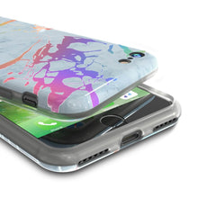 Charger l&#39;image dans la galerie, Punkcase iPhone SE (4.7&quot;) Marble Case, Protective Full Body Cover W/9H Tempered Glass Screen Protector (Blue Marmo) (Color in image: Teal Onyx)
