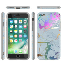 Charger l&#39;image dans la galerie, Punkcase iPhone SE (4.7&quot;) Marble Case, Protective Full Body Cover W/9H Tempered Glass Screen Protector (Blue Marmo) 
