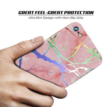 Charger l&#39;image dans la galerie, Punkcase iPhone SE (4.7&quot;) Marble Case, Protective Full Body Cover W/9H Tempered Glass Screen Protector (Rose Mirage) (Color in image: Blue Marmo)
