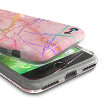 Charger l&#39;image dans la galerie, Punkcase iPhone SE (4.7&quot;) Marble Case, Protective Full Body Cover W/9H Tempered Glass Screen Protector (Rose Mirage) (Color in image: Teal Onyx)

