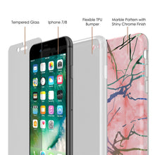Charger l&#39;image dans la galerie, Punkcase iPhone SE (4.7&quot;) Marble Case, Protective Full Body Cover W/9H Tempered Glass Screen Protector (Rose Mirage) (Color in image: Black Mirage)

