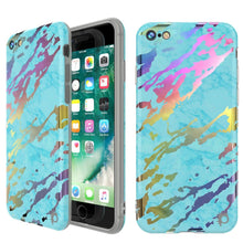 Charger l&#39;image dans la galerie, Punkcase iPhone SE (4.7&quot;) Marble Case, Protective Full Body Cover W/9H Tempered Glass Screen Protector (Teal Onyx) (Color in image: Teal Onyx)
