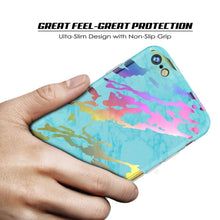 Charger l&#39;image dans la galerie, Punkcase iPhone SE (4.7&quot;) Marble Case, Protective Full Body Cover W/9H Tempered Glass Screen Protector (Teal Onyx) (Color in image: Rose Mirage)
