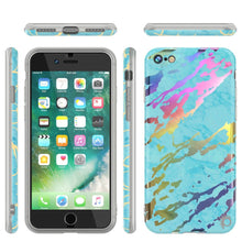 Charger l&#39;image dans la galerie, Punkcase iPhone SE (4.7&quot;) Marble Case, Protective Full Body Cover W/9H Tempered Glass Screen Protector (Teal Onyx) 
