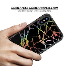 Load image into Gallery viewer, Punkcase iPhone X Marble Case, Protective Full Body Cover W/9H Tempered Glass Screen Protector (Black Mirage) (Color in image: Rose Gold Mirage)
