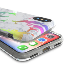 Load image into Gallery viewer, Punkcase iPhone X Marble Case, Protective Full Body Cover W/9H Tempered Glass Screen Protector (Blanco Marmo) (Color in image: Teal Onyx)
