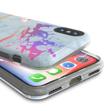 Charger l'image dans la galerie, Punkcase iPhone X Marble Case, Protective Full Body Cover W/9H Tempered Glass Screen Protector (Blue Marmo) (Color in image: Rose Gold Mirage)

