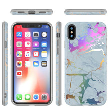 Charger l'image dans la galerie, Punkcase iPhone X Marble Case, Protective Full Body Cover W/9H Tempered Glass Screen Protector (Blue Marmo) (Color in image: Teal Onyx)
