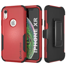 Load image into Gallery viewer, Punkcase for iPhone XR Belt Clip Multilayer Holster Case [Patron Series] [Red-Black] (Color in image: Red-Black)
