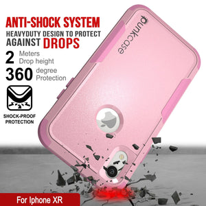 Punkcase for iPhone XR Belt Clip Multilayer Holster Case [Patron Series] [Pink] (Color in image: Navy)
