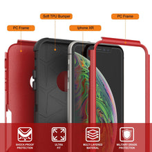 Load image into Gallery viewer, Punkcase for iPhone XR Belt Clip Multilayer Holster Case [Patron Series] [Red-Black] (Color in image: Navy)
