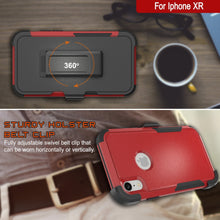 Load image into Gallery viewer, Punkcase for iPhone XR Belt Clip Multilayer Holster Case [Patron Series] [Red-Black] 
