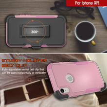 Load image into Gallery viewer, Punkcase for iPhone XR Belt Clip Multilayer Holster Case [Patron Series] [Pink] 

