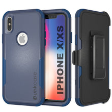 Load image into Gallery viewer, Punkcase for iPhone XS Belt Clip Multilayer Holster Case [Patron Series] [Navy] (Color in image: Navy)
