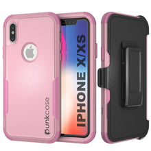 Load image into Gallery viewer, Punkcase for iPhone XS Belt Clip Multilayer Holster Case [Patron Series] [Pink] (Color in image: Pink)
