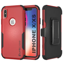 Load image into Gallery viewer, Punkcase for iPhone XS Belt Clip Multilayer Holster Case [Patron Series] [Red-Black] (Color in image: Red-Black)
