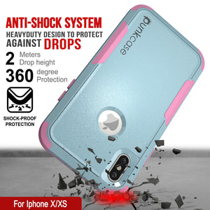 Punkcase for iPhone XS Belt Clip Multilayer Holster Case [Patron Series] [Mint-Pink] (Color in image: Mint)
