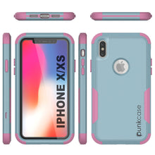 Load image into Gallery viewer, Punkcase for iPhone XS Belt Clip Multilayer Holster Case [Patron Series] [Mint-Pink] (Color in image: Navy)
