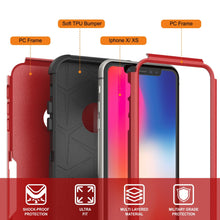 Load image into Gallery viewer, Punkcase for iPhone XS Belt Clip Multilayer Holster Case [Patron Series] [Red-Black] (Color in image: Navy)
