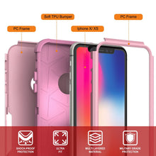 Load image into Gallery viewer, Punkcase for iPhone X Belt Clip Multilayer Holster Case [Patron Series] [Pink] (Color in image: Mint-Pink)

