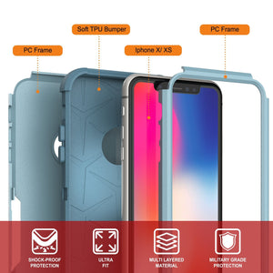 Punkcase for iPhone XS Belt Clip Multilayer Holster Case [Patron Series] [Mint] (Color in image: Mint-Pink)