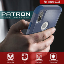 Load image into Gallery viewer, Punkcase for iPhone XS Belt Clip Multilayer Holster Case [Patron Series] [Navy] (Color in image: Red-Black)
