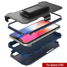Load image into Gallery viewer, Punkcase for iPhone X Belt Clip Multilayer Holster Case [Patron Series] [Navy] 
