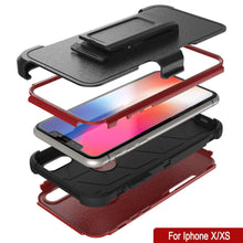 Load image into Gallery viewer, Punkcase for iPhone XS Belt Clip Multilayer Holster Case [Patron Series] [Red-Black] 
