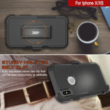 Load image into Gallery viewer, Punkcase for iPhone X Belt Clip Multilayer Holster Case [Patron Series] [Black] 

