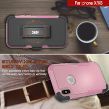 Load image into Gallery viewer, Punkcase for iPhone XS Belt Clip Multilayer Holster Case [Patron Series] [Pink] 
