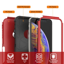 Load image into Gallery viewer, Punkcase for iPhone XS Max Belt Clip Multilayer Holster Case [Patron Series] [Red-Black] (Color in image: Navy)
