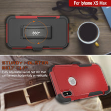 Load image into Gallery viewer, Punkcase for iPhone XS Max Belt Clip Multilayer Holster Case [Patron Series] [Red-Black] 
