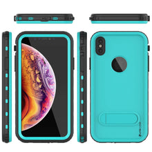 Charger l&#39;image dans la galerie, iPhone XS Max Waterproof Case, Punkcase [KickStud Series] Armor Cover [Teal] (Color in image: Light Green)

