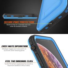 Charger l&#39;image dans la galerie, iPhone XS Max Waterproof Case, Punkcase [KickStud Series] Armor Cover [Light-Blue] (Color in image: Black)
