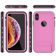 Charger l&#39;image dans la galerie, iPhone XS Waterproof Case, Punkcase [KickStud Series] Armor Cover [Pink] (Color in image: Red)
