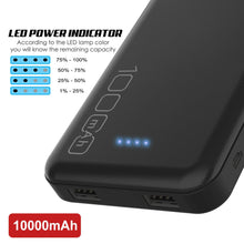 Charger l&#39;image dans la galerie, PunkCase PowerBank 10000mah Battery Pack for iPhone X/XS/Max/XR / 11/10, iPad, Samsung Galaxy S10 / S9 and Many More [Black] 
