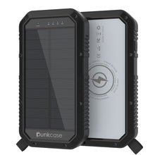 Load image into Gallery viewer, PunkCase Solar Wireless PowerBank 20000mah Battery Pack for iPhone X/XS/Max/XR / 11/10, iPad, Samsung Galaxy S10 / S9 and Many More [Black] (Color in image: Black)

