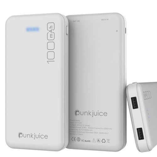 PunkCase Wireless PowerBank Battery Pack for iPhone X/XS/Max/XR / 11/10, iPad, Samsung Galaxy S10 / S9 and Many More [White] (Color in image: White)