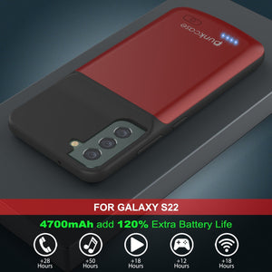 PunkJuice S22 Battery Case Red - Portable Charging Power Juice Bank with 4700mAh 