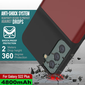 ANTI-SHOCK SYSTEM HEAVYDUTY DESIGN TO PROTECT AGAINST DROPS i SHOCK-PROOF PROTECTION Meters Drop height Ce degree k 360 Protection 6 1 i() -- - - For Galaxy S22 Plus et (Color in image: Black)