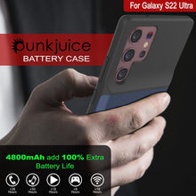 Charger l&#39;image dans la galerie, For Galaxy S22 Ultra BATTERY CASE (x 4800mAh add 100% Extra Battery Life Hours sa Hours Hers Howes 
