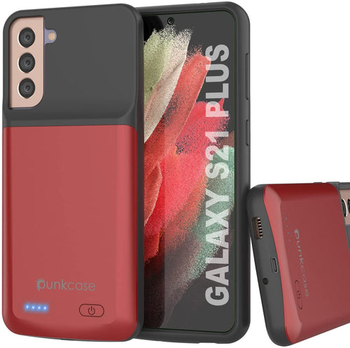 PunkJuice S21+ Plus Battery Case Red - Portable Charging Power Juice Bank with 6000mAh (Color in image: Red)