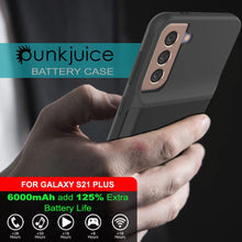 Charger l&#39;image dans la galerie, PunkJuice S21+ Plus Battery Case Black - Portable Charging Power Juice Bank with 6000mAh 
