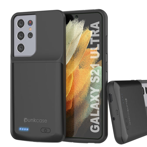 PunkJuice S21 Ultra Battery Case Black - Portable Charging Power Juice Bank with 4700mAh (Color in image: Black)