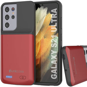 PunkJuice S21 Ultra Battery Case Red - Portable Charging Power Juice Bank with 4700mAh (Color in image: Red)